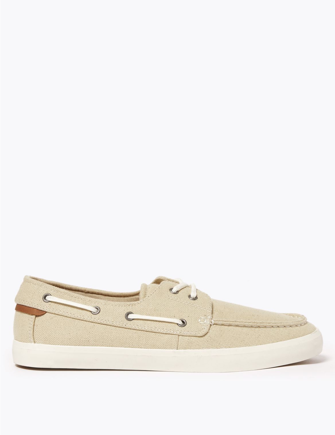 Canvas Boat Shoes beige