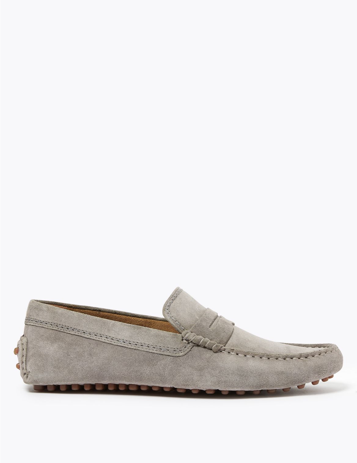 Suede Slip-On Driving Shoes grey