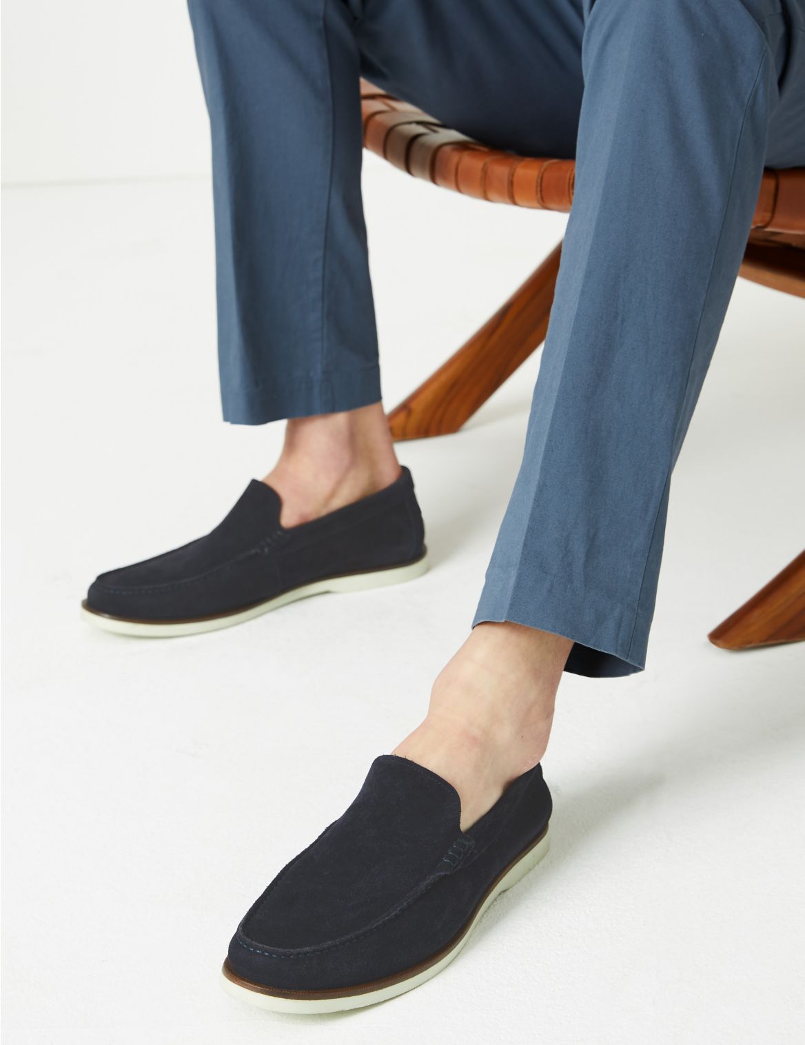 Suede Loafers navy