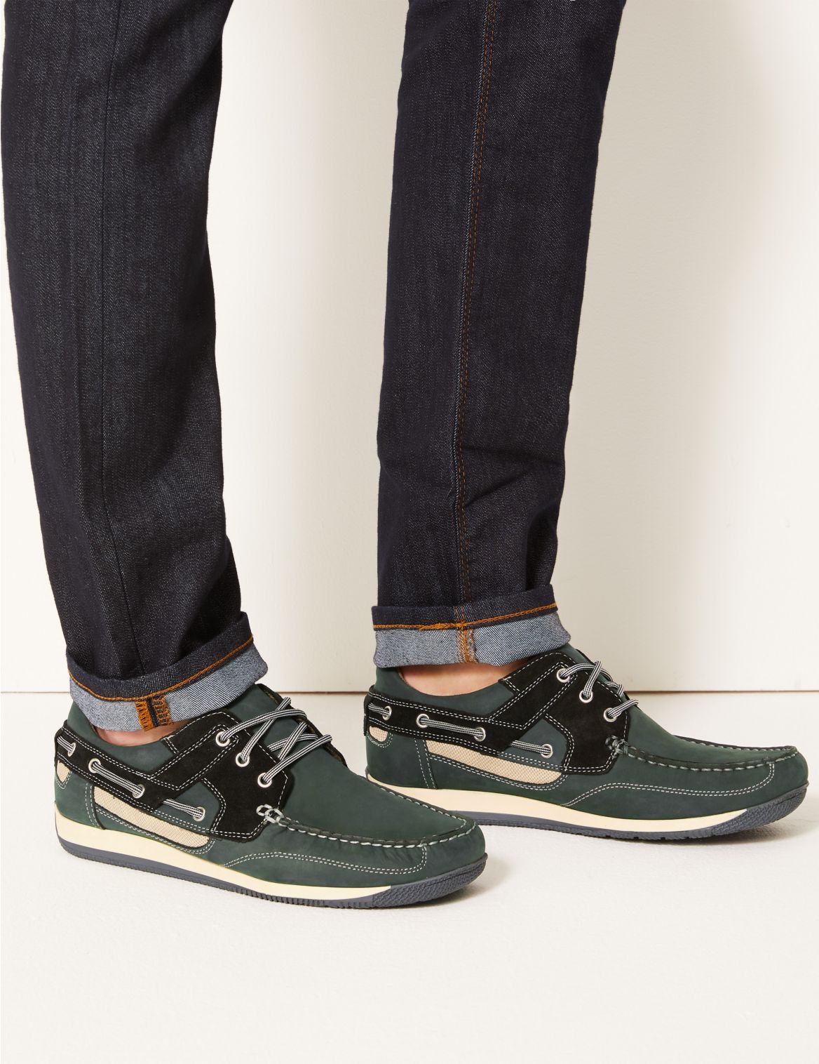 Leather Boat Shoes navy