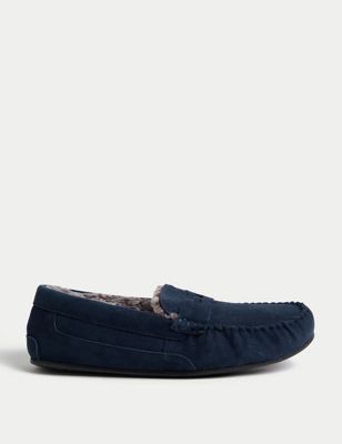 M&S Mens Suede Slippers with Freshfeet 