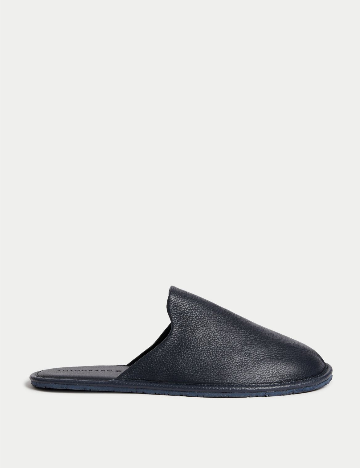 Leather Mule Slippers with Freshfeet&trade; navy