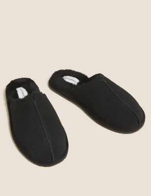 M&S Autograph Mens Suede Mule Slippers with Freshfeet 
