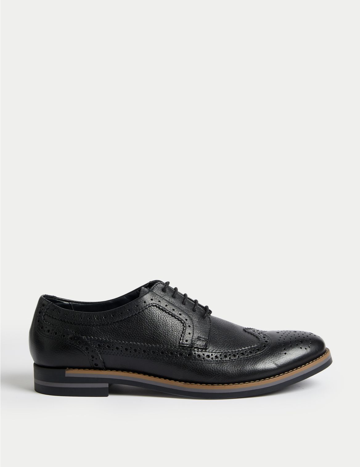Leather Trisole Brogues black