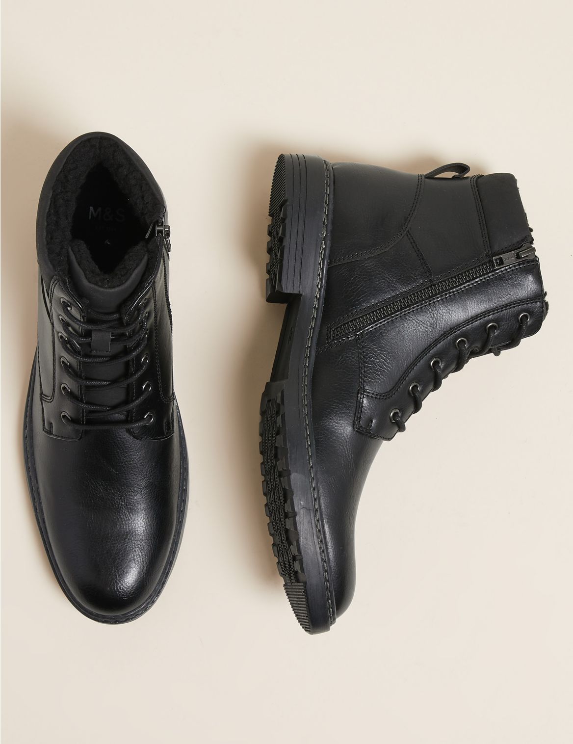Fleece Lined Casual Boots black