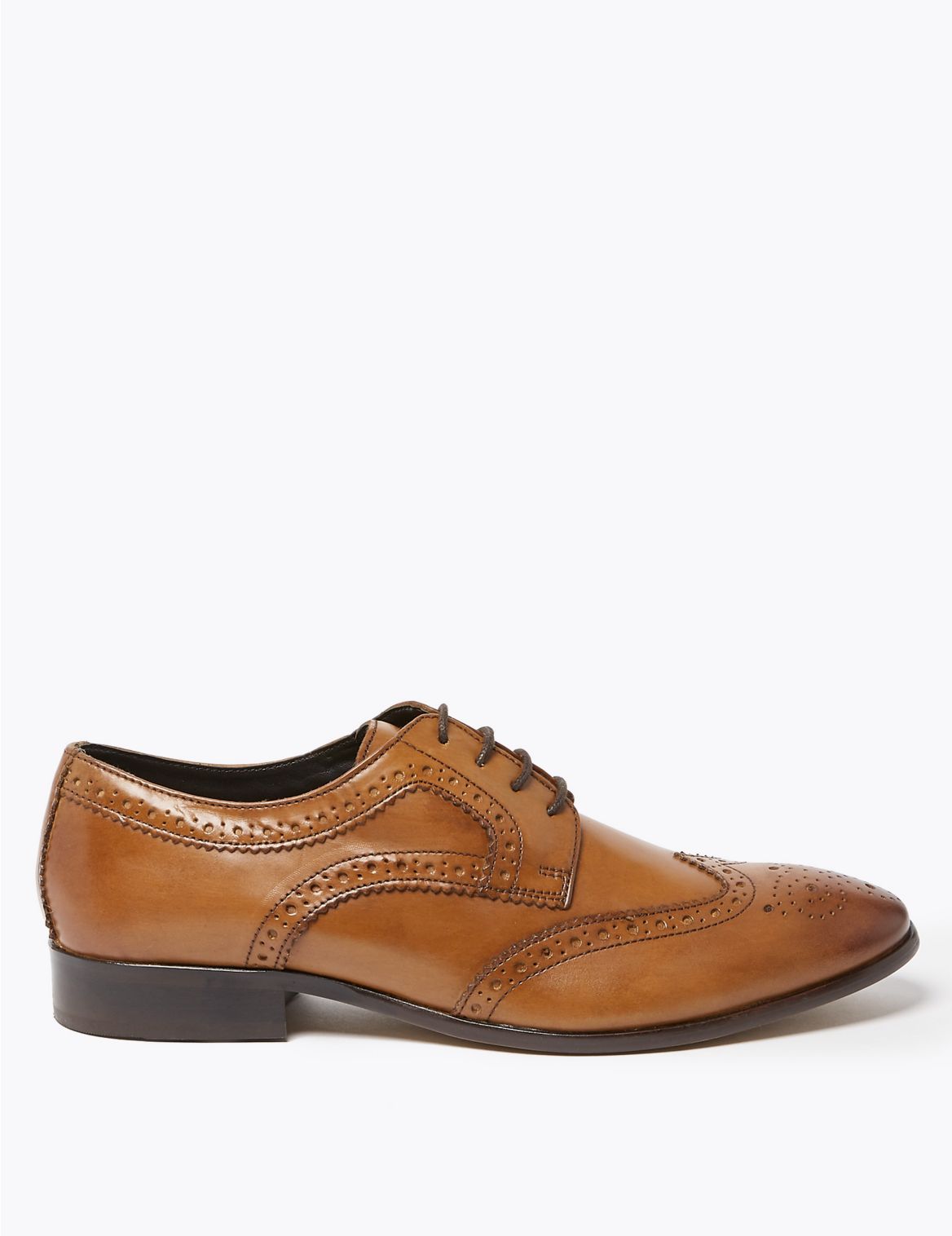 Wide Fit Leather Brogues brown