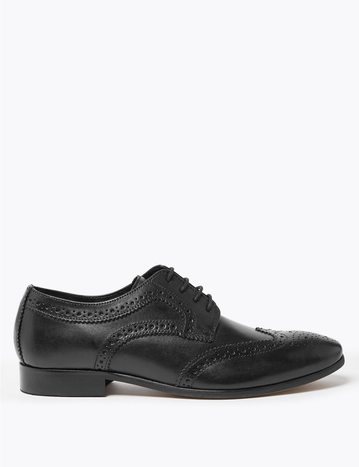 Wide Fit Leather Brogues black