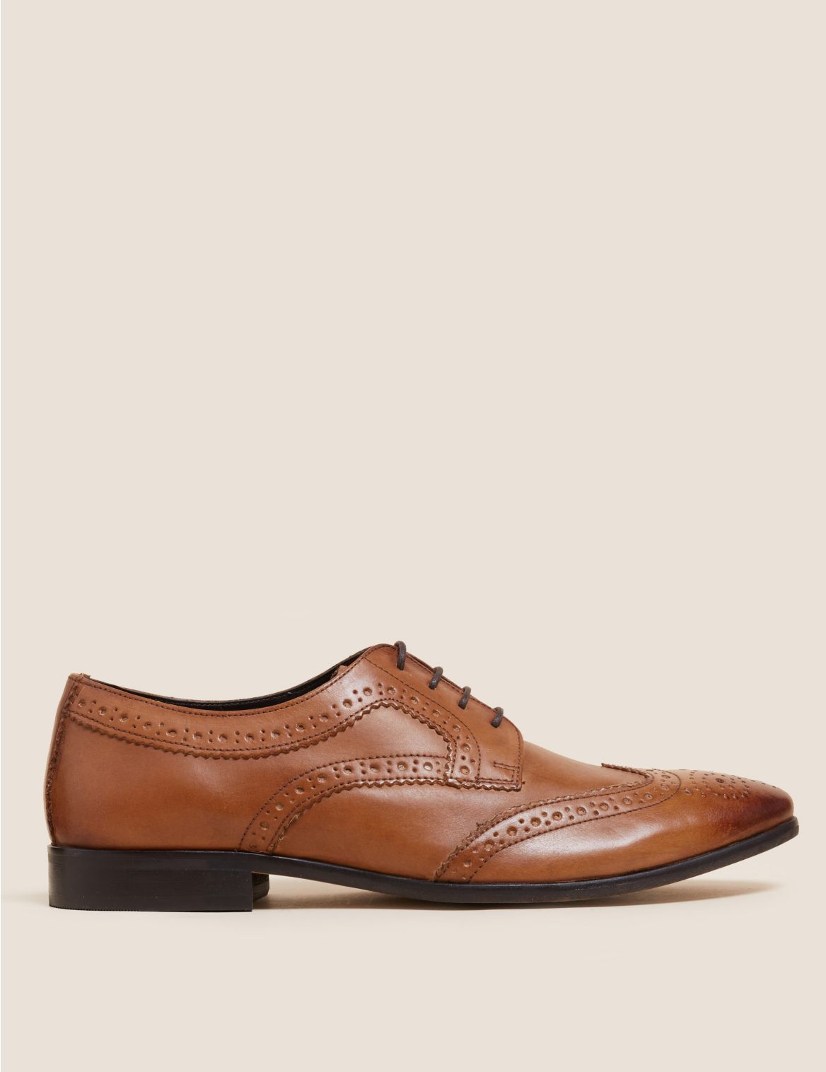 Leather Almond Toe Brogues brown