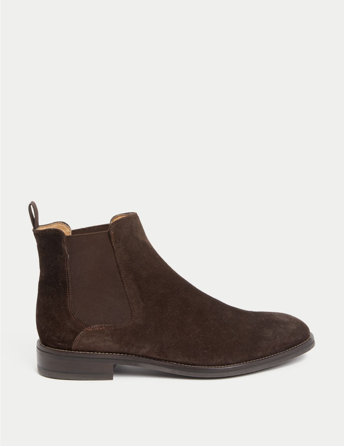 Suede Pull-On Chelsea Boots brown