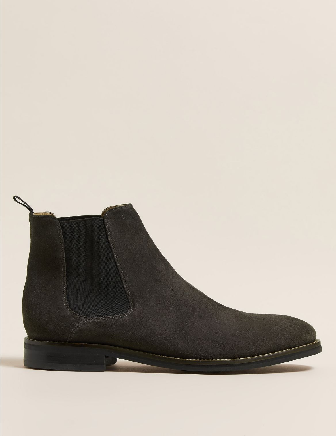 Suede Pull-On Chelsea Boots grey