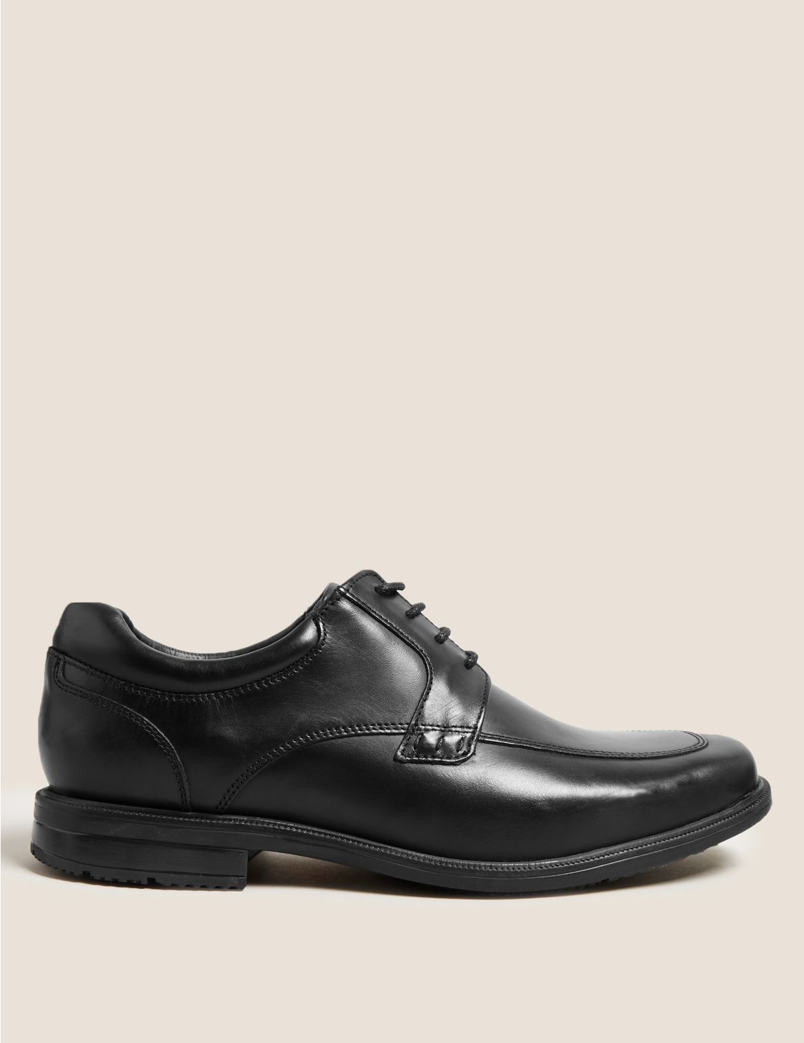 Wide Fit Leather Derby Shoes black