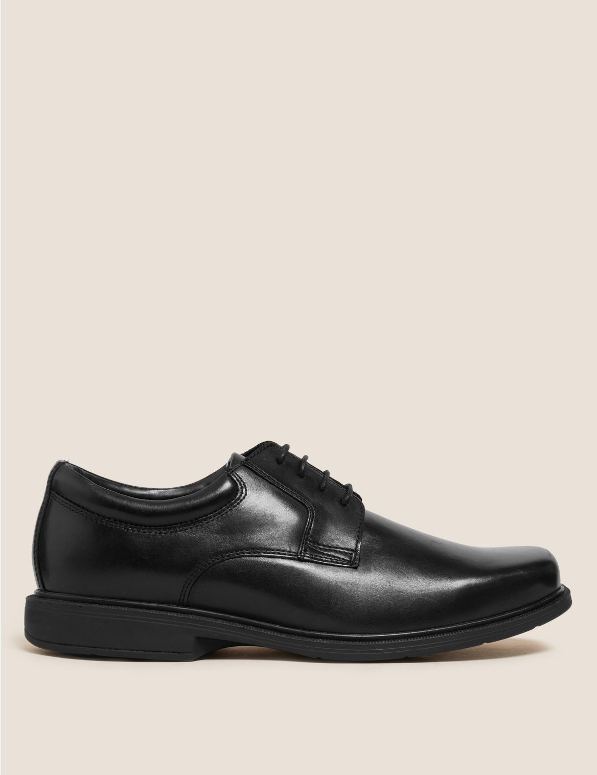 Wide Fit Leather Shoes with Airflex&trade; black