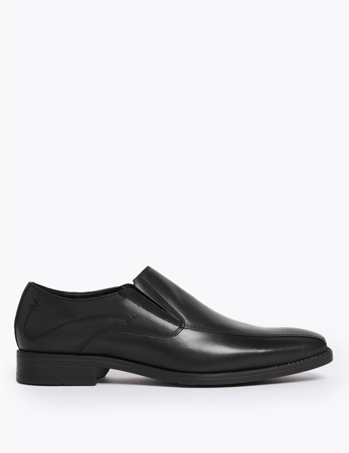 Leather Slip-On Shoes black