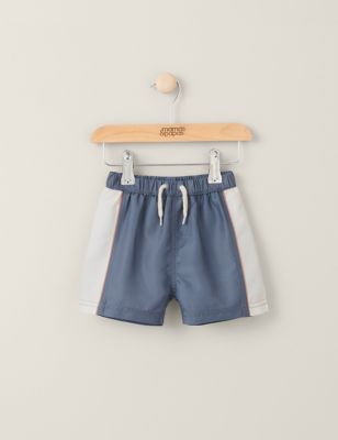 Mamas & Papas Boys Side Stripe Swim Shorts (0-36 Mths) - 0-3 M - Blue, Blue