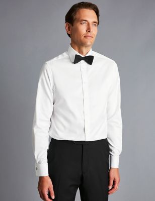 Charles Tyrwhitt Mens Slim Fit Twill Shirt - 15.534 - White, White