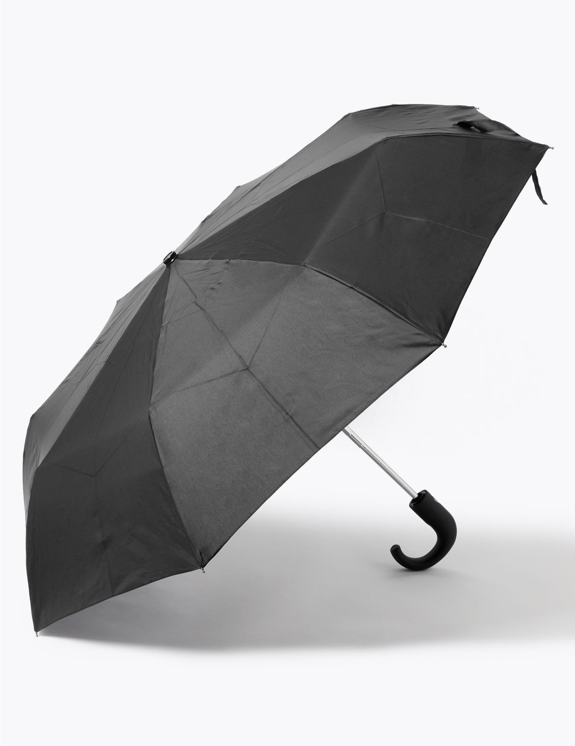 Recycled Polyester Crook Handle Umbrella with Windtech&trade; black