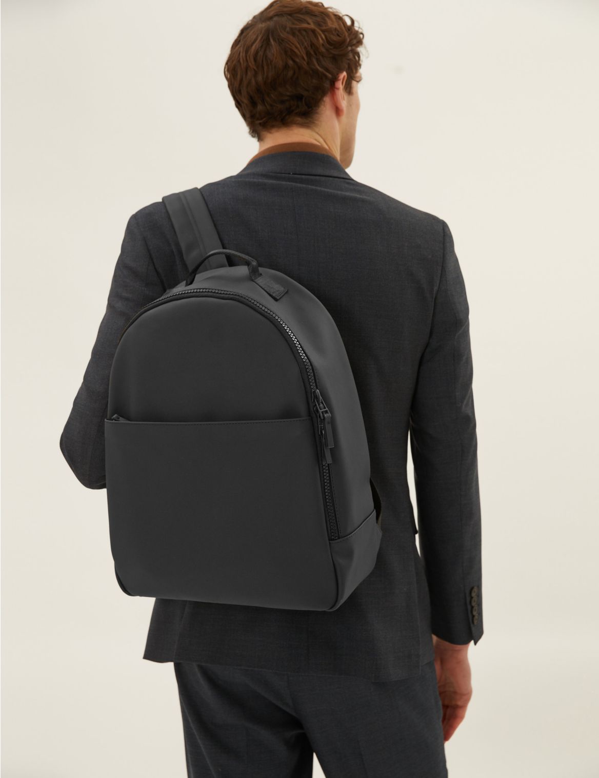 Rubberised Backpack black