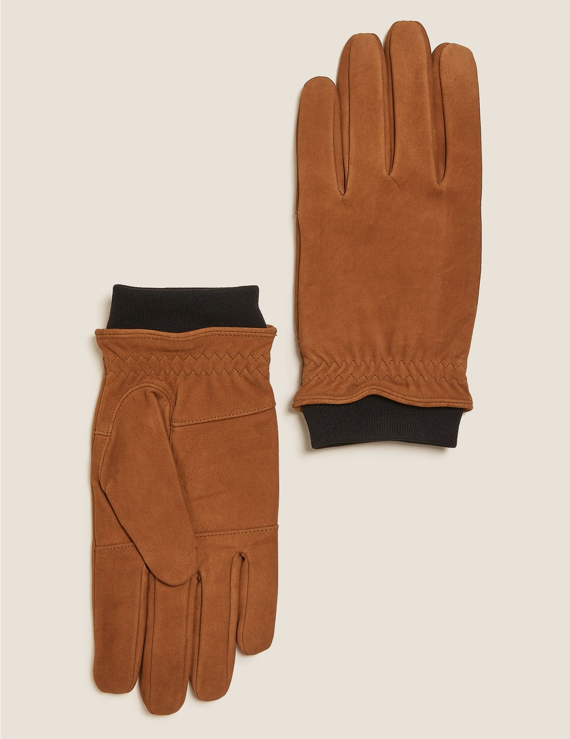 Nubuck Leather Gloves brown