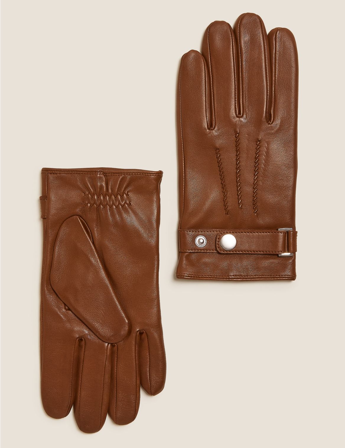 Luxury Italian Leather Gloves brown