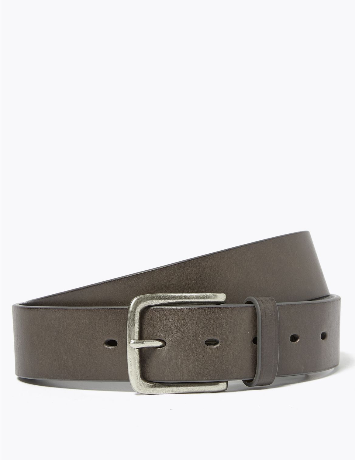 Italian Leather Casual Belt grey