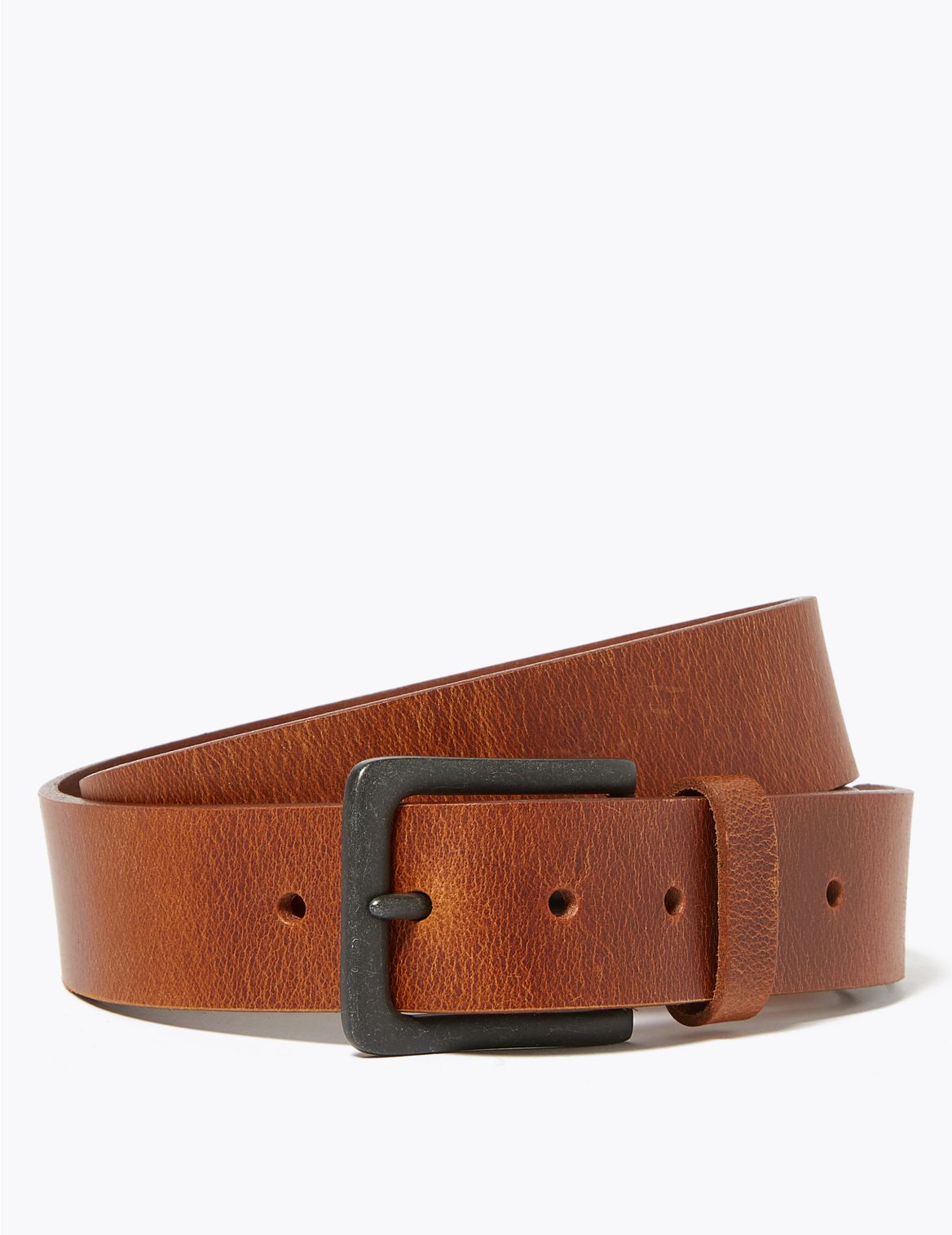Leather Casual Buckle Belt brown