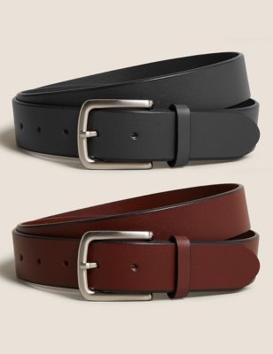 M&S Mens 2 Pack Leather Belts