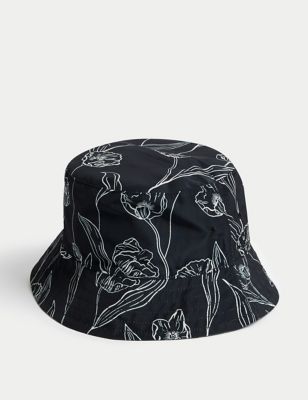 Autograph Men's Floral Bucket Hat with Stormwear - S-M - Black Mix, Black Mix