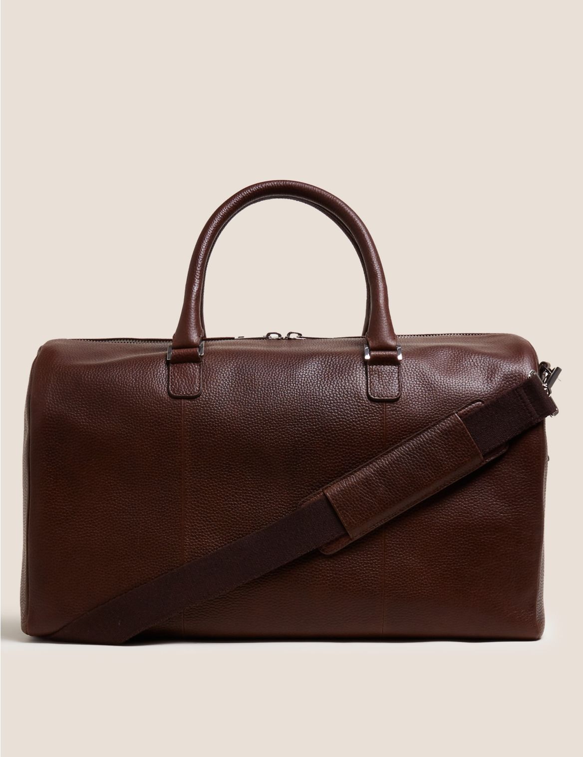Leather Weekend Bag brown