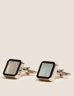 M&S Mens Mother of Pearl Cufflinks