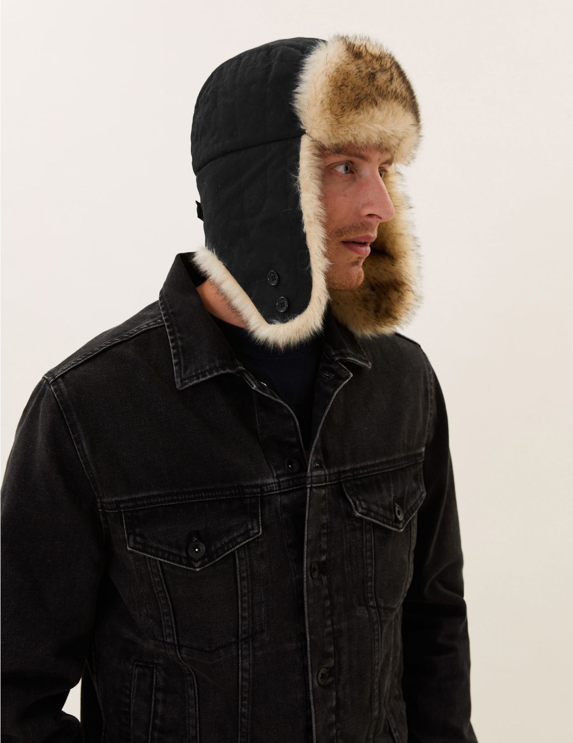 Faux Fur Trapper Hat with Thermowarmth&trade; black