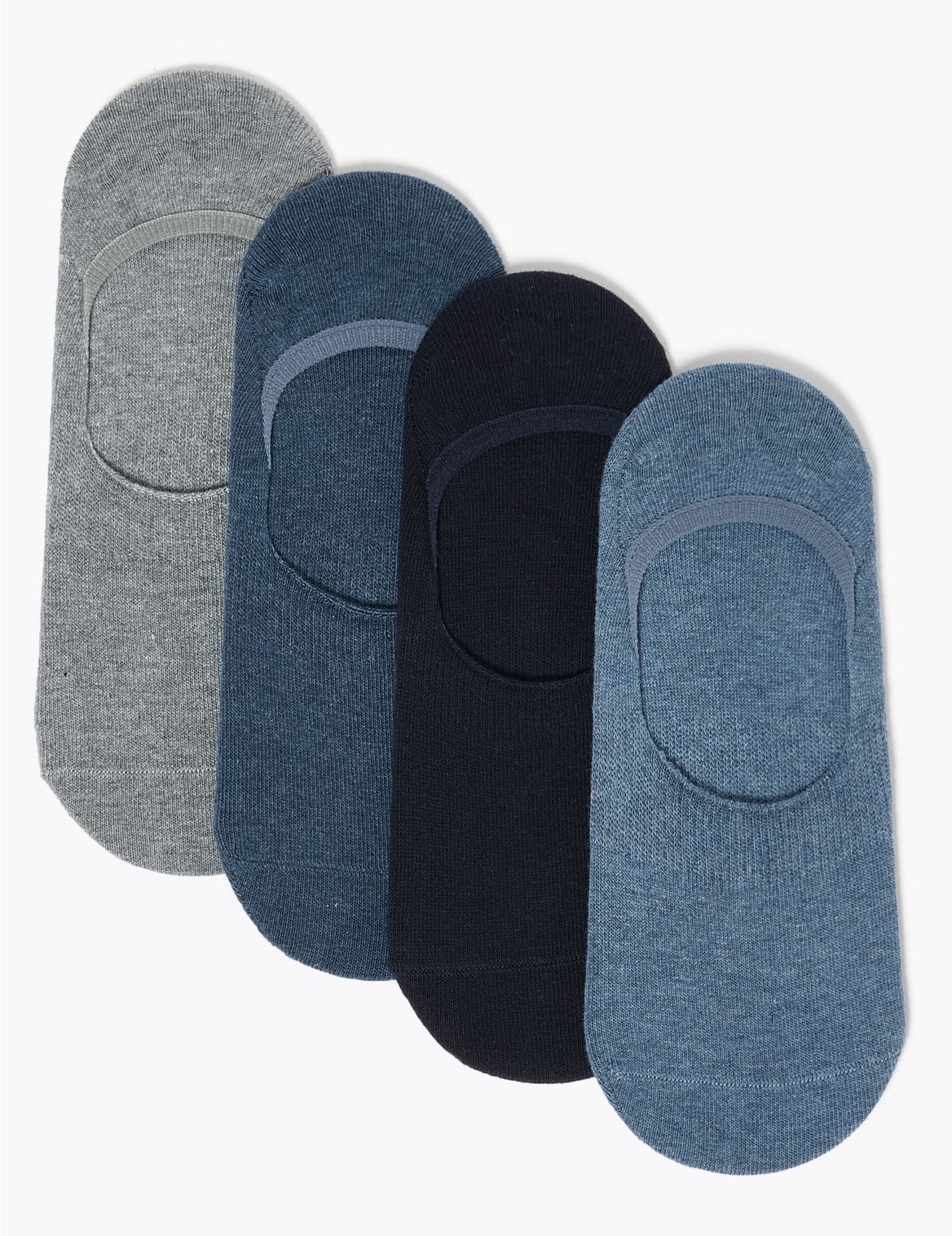 4 Pack Cool & Fresh&trade; Invisible Socks navy