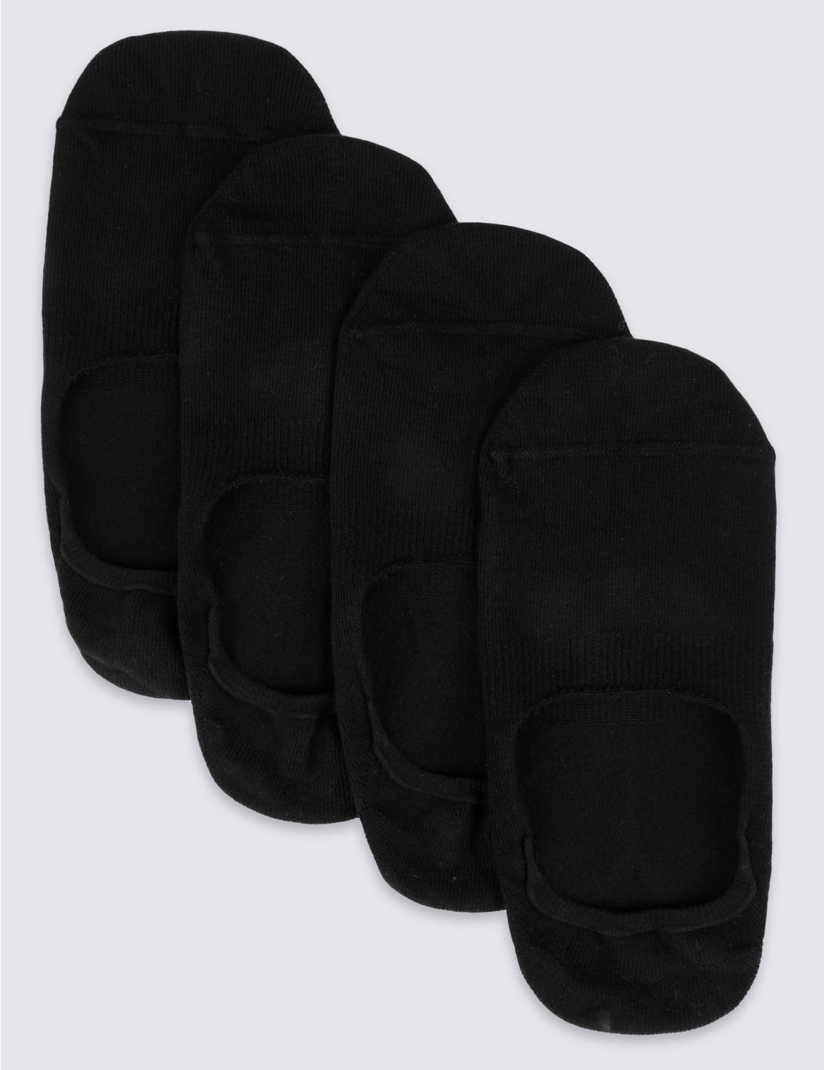 4 Pack Cool & Fresh&trade; Invisible Socks black