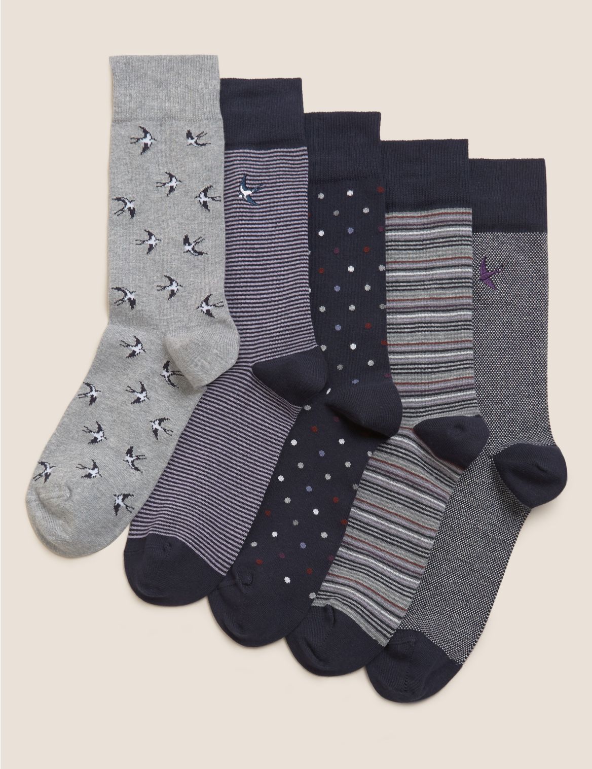 5 Pack Cool & Fresh&trade; Assorted Socks multi-coloured