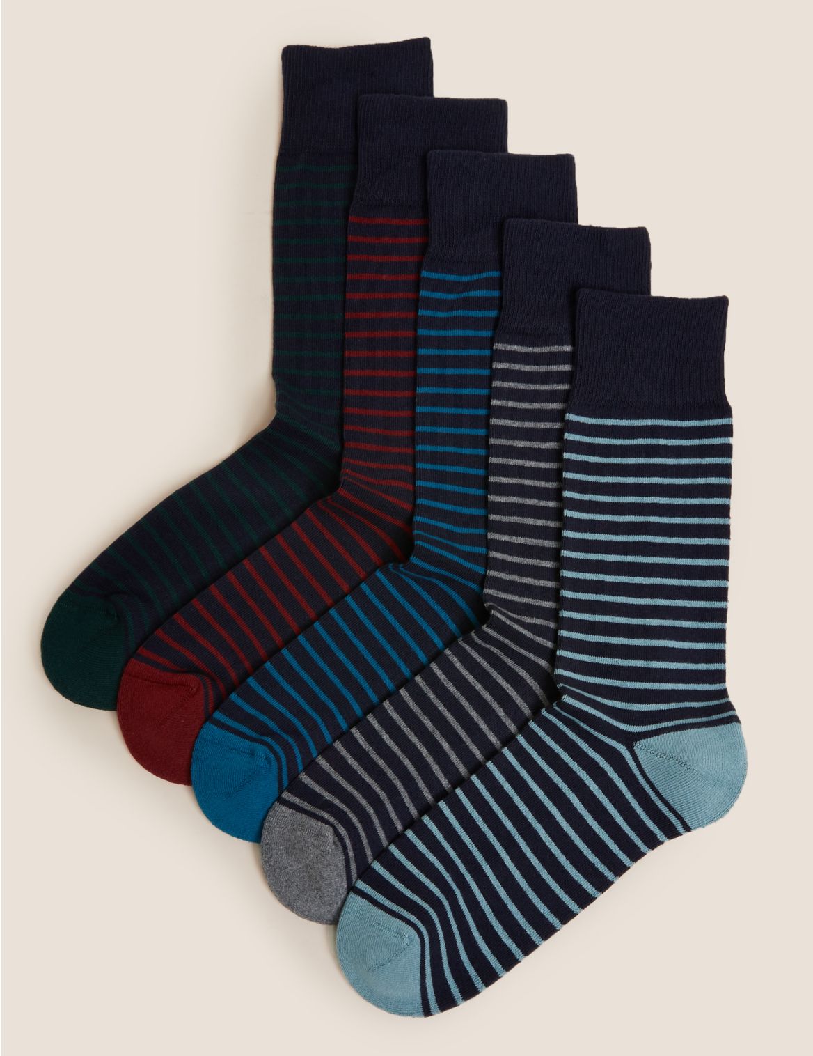 5 Pack Cool & Fresh&trade; Cushioned Socks multi-coloured