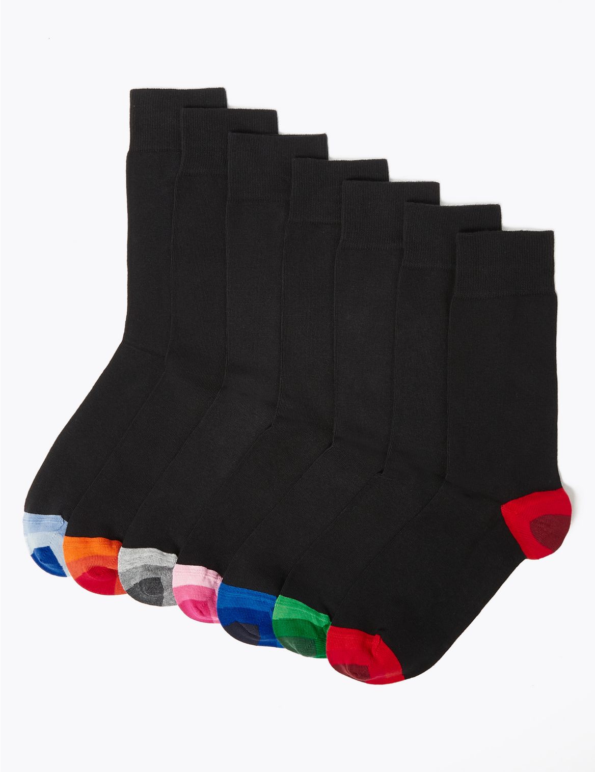 7 Pack Cool & Fresh&trade; Striped Socks black
