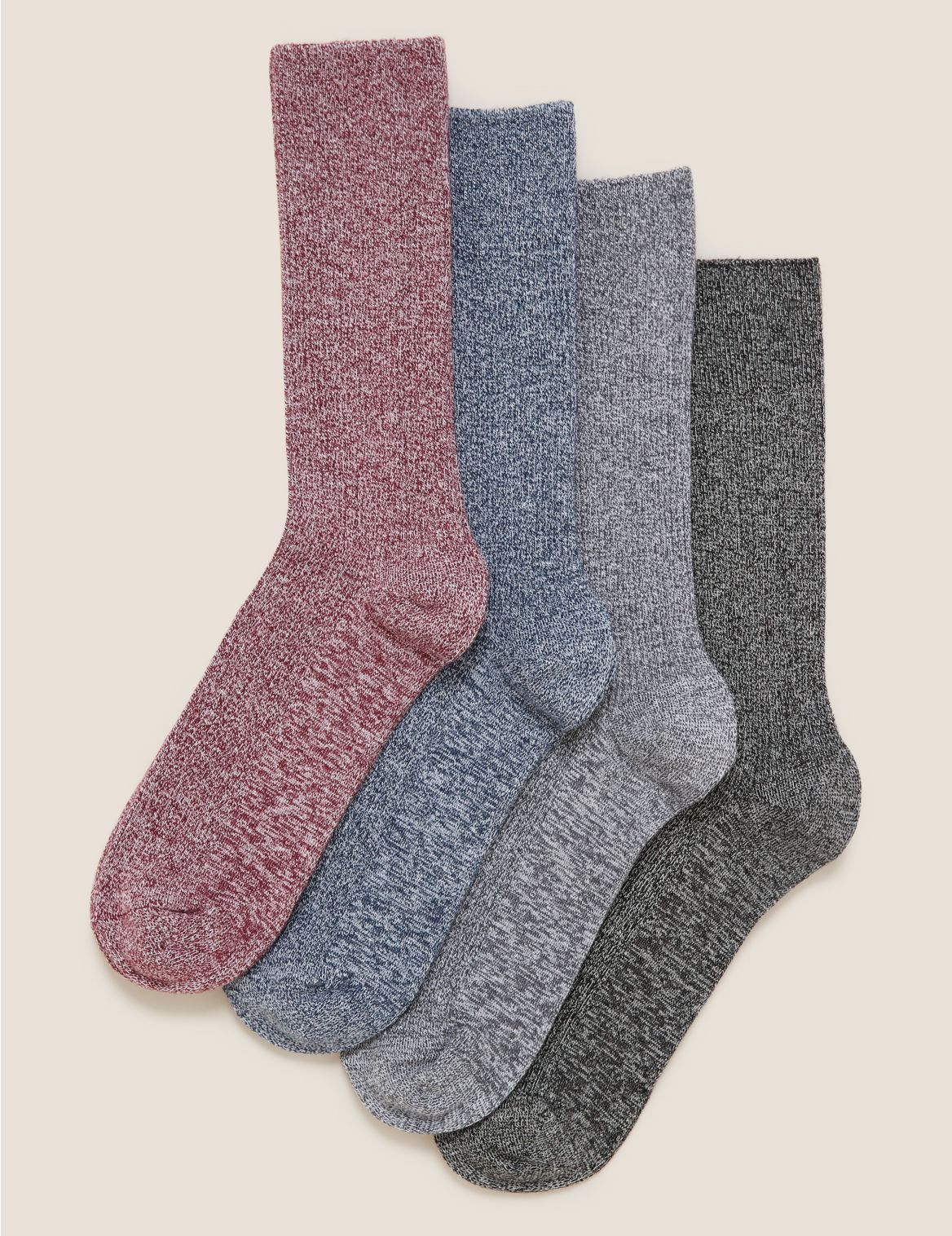 4 Pack Casual Ribbed Socks red