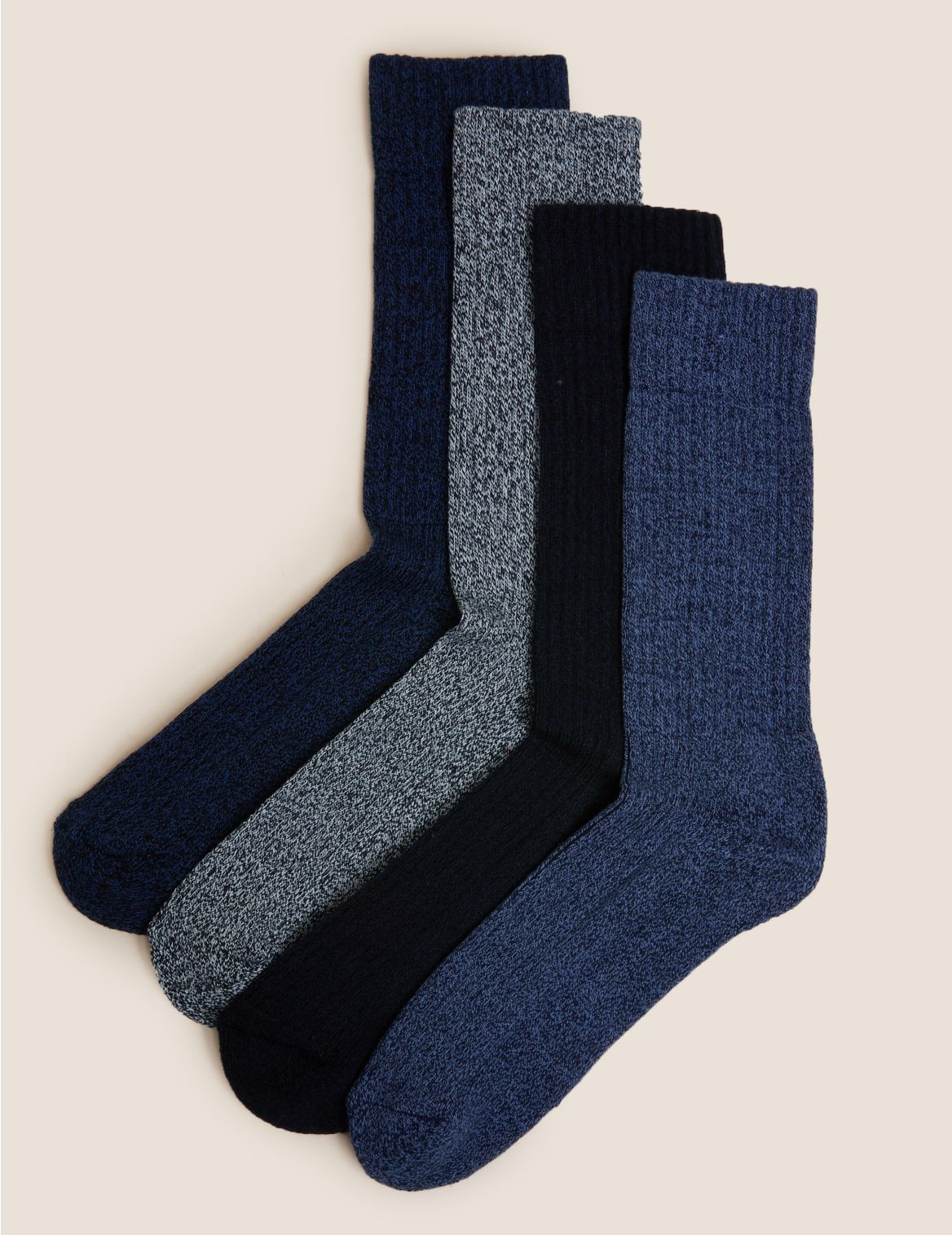 4 Pack Cotton Casual Cushioned Socks blue