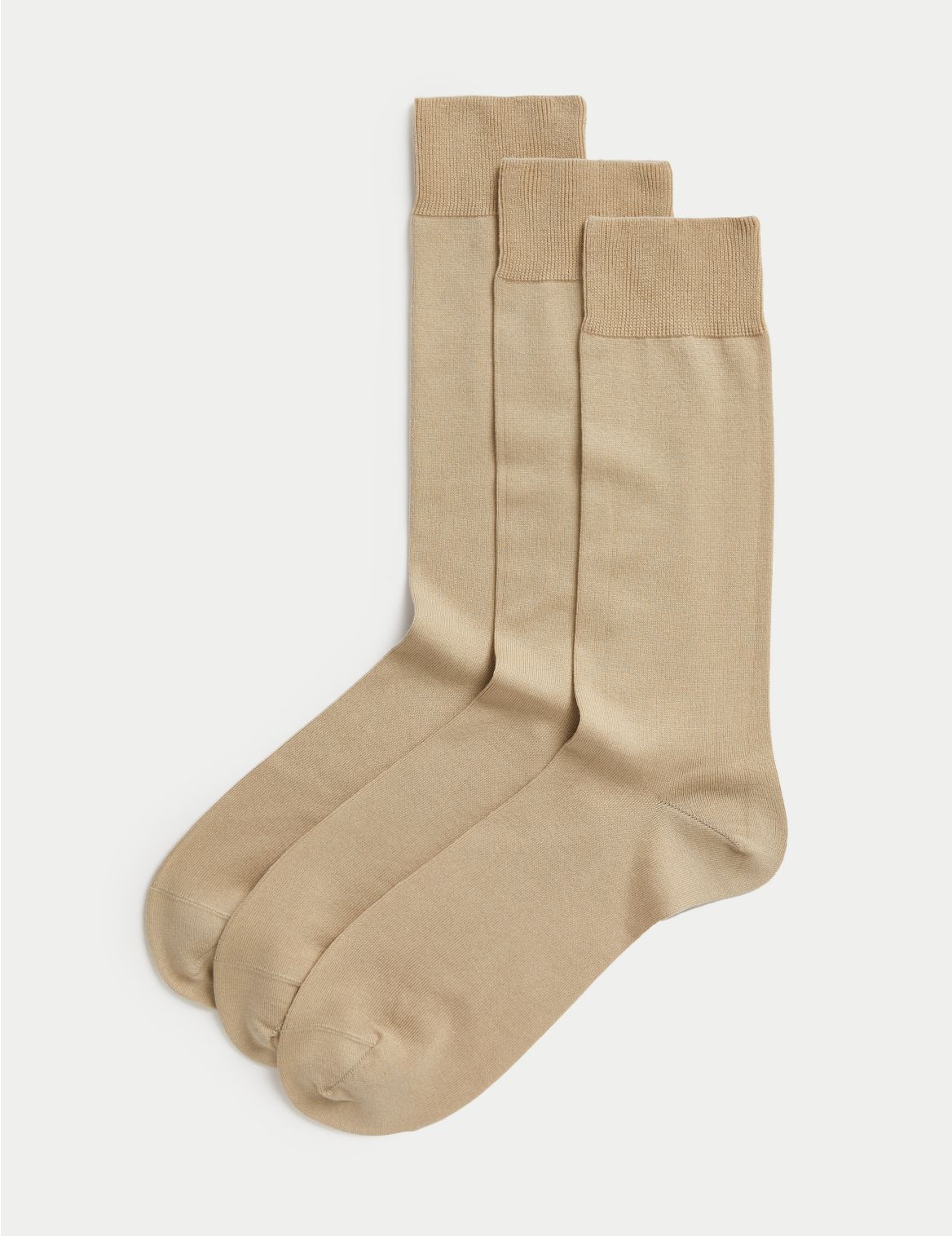 3 Pack Luxury Egyptian Cotton Socks beige