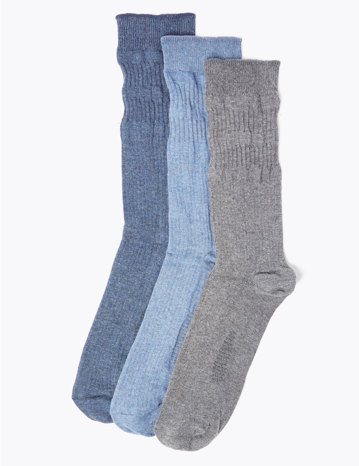 3 Pack Gentle Grip Socks blue