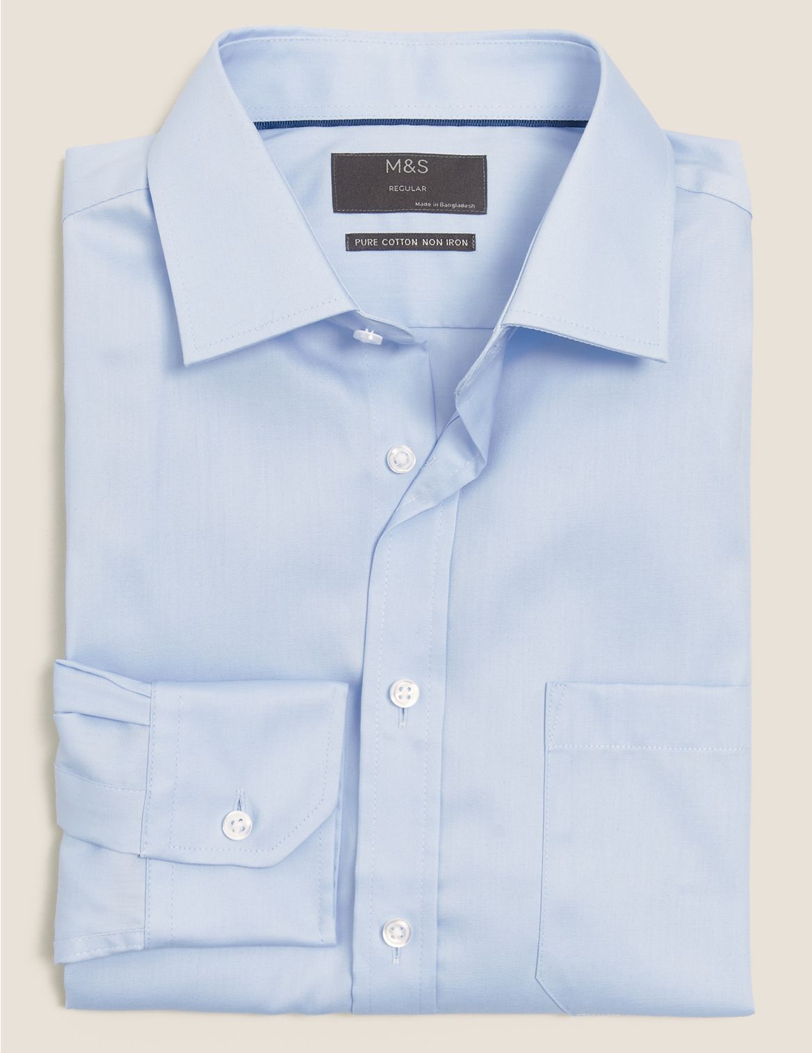 Regular Fit Cotton Non-Iron Shirt blue