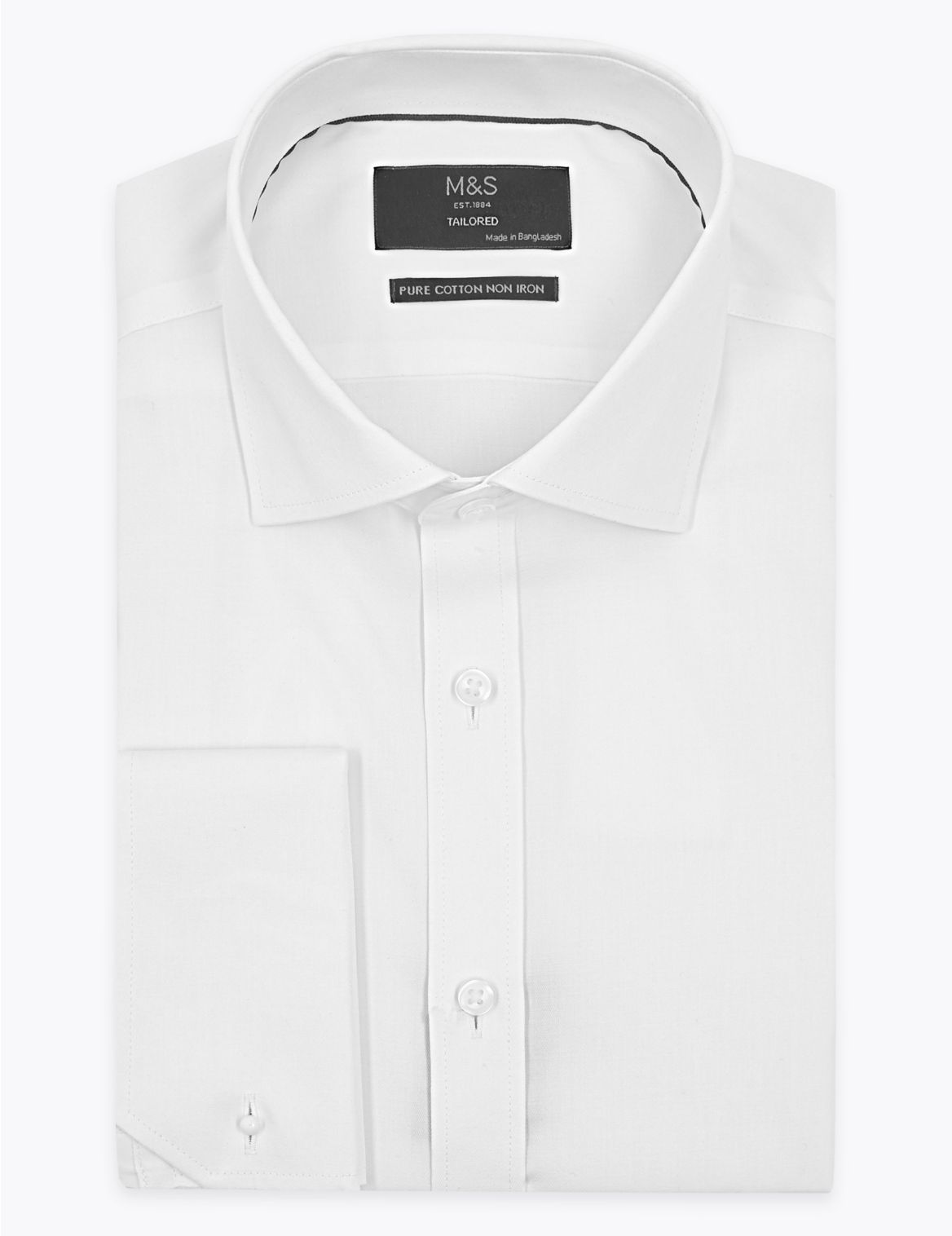 Tailored Fit Pure Cotton Twill Shirt white