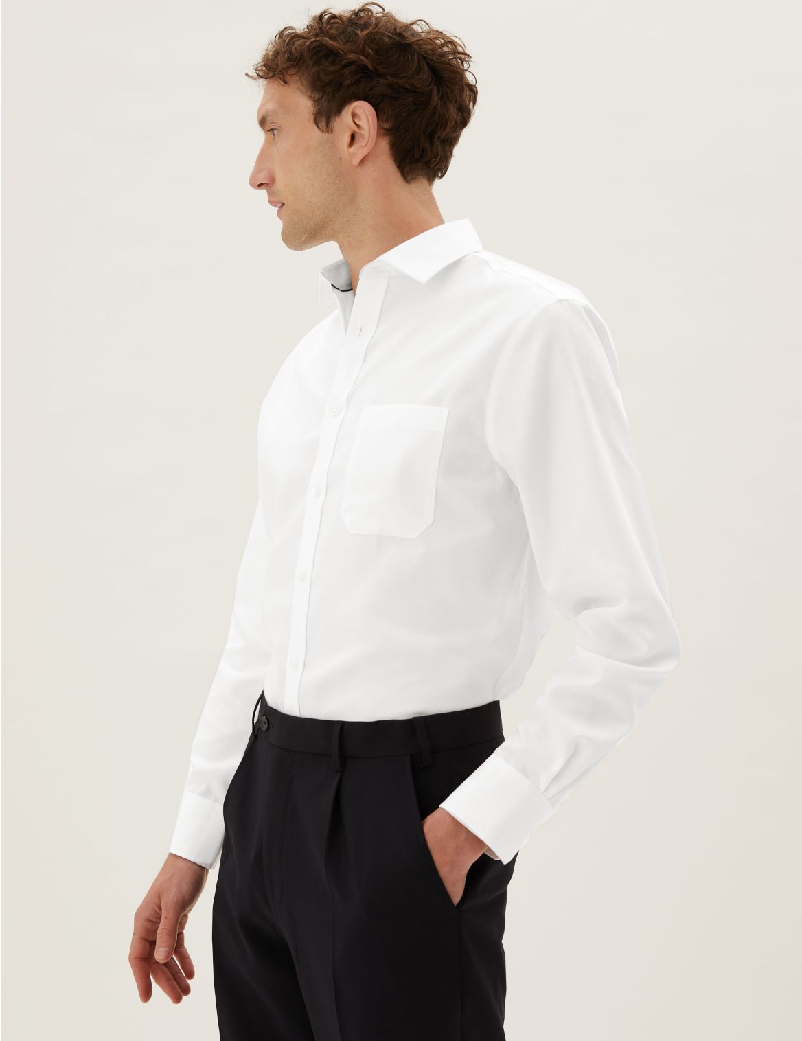 Regular Fit Striped Non-Iron Shirt white