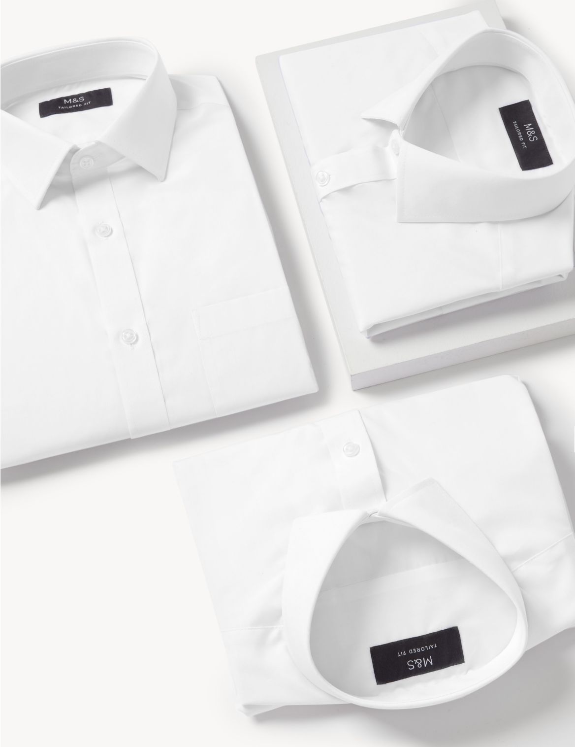 3 Pack Tailored Fit Short Sleeve Shirts white