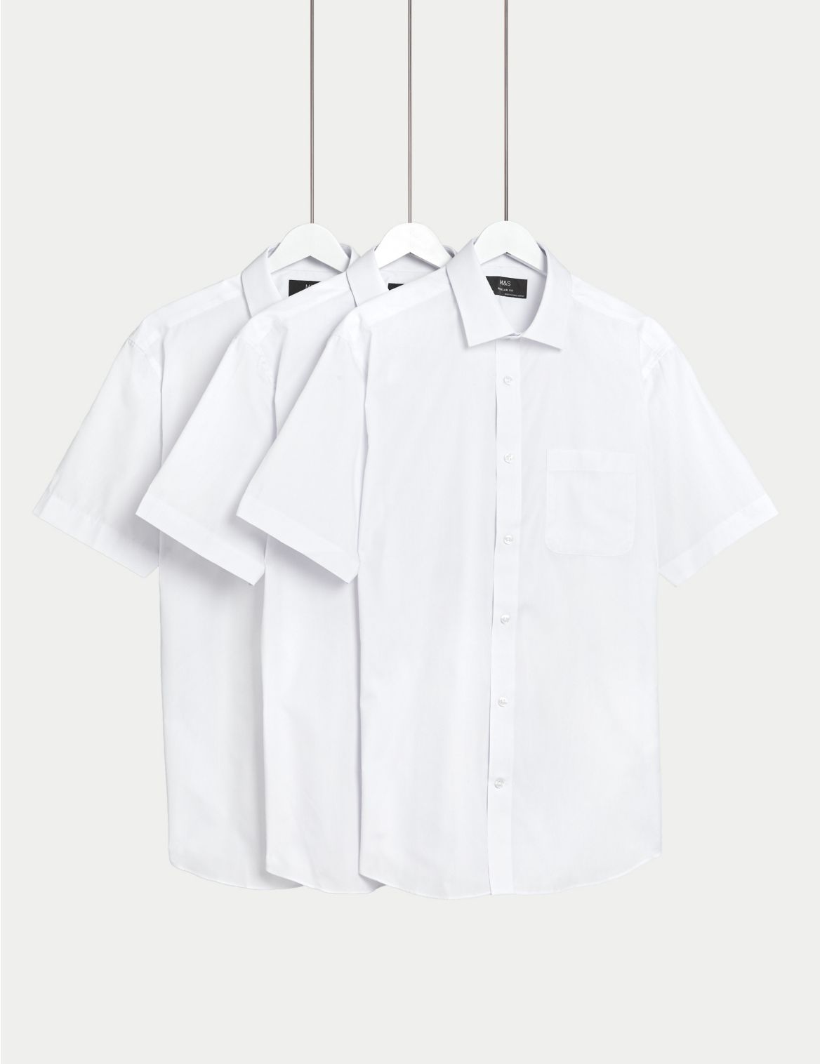 3 Pack Regular Fit Short Sleeve Shirts white