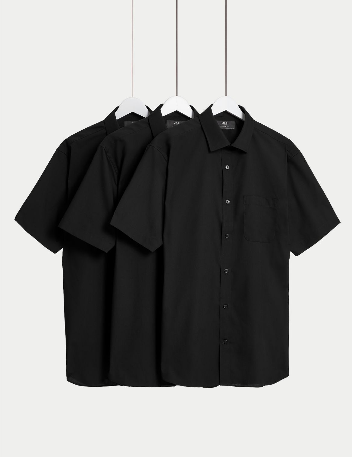 3 Pack Regular Fit Short Sleeve Shirts black