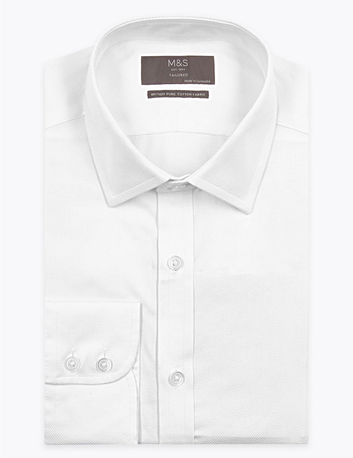 Tailored Fit English Fine Cotton Shirt white