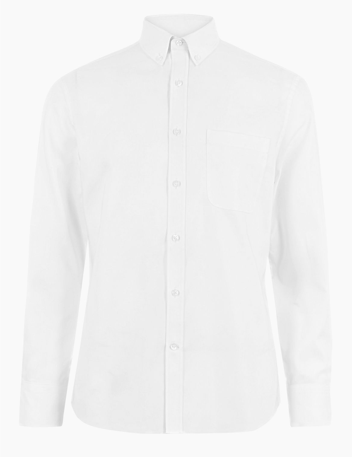 Shorter Length Tailored Fit Oxford Shirt white