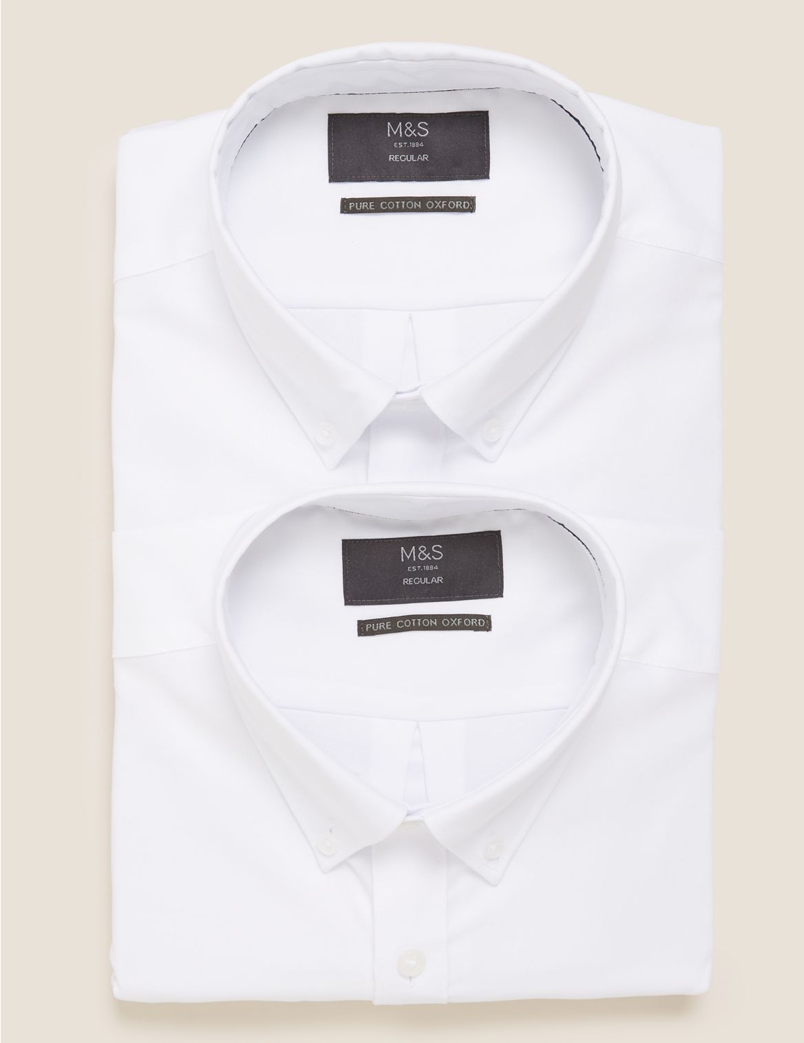 2 Pack Regular Fit Pure Cotton Shirts white