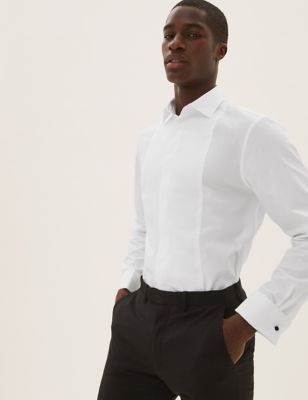 M&S Mens Regular Fit Easy Iron Shirt - 20.5 - White, White