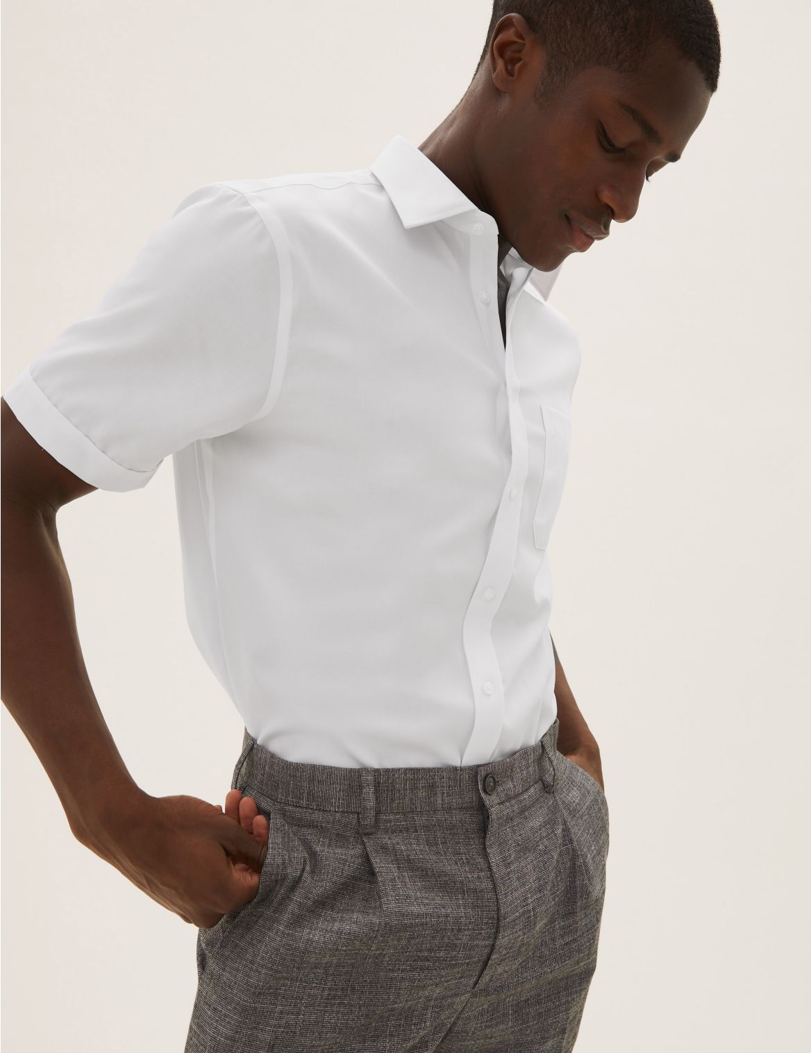Pure Cotton Regular Fit Non-Iron Shirt white
